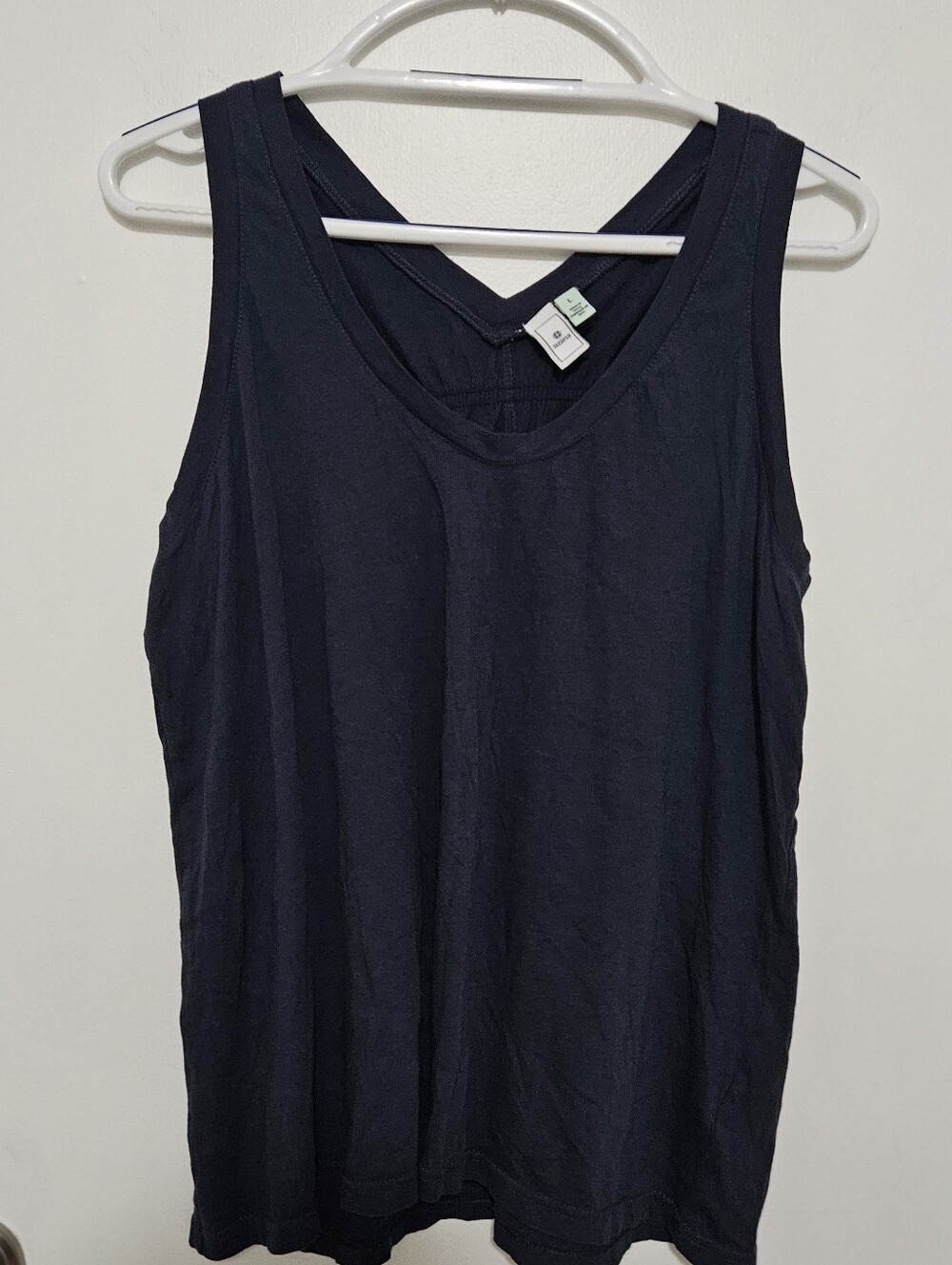 Susina Womens Navy Scoop Neck Tank Top Size Large